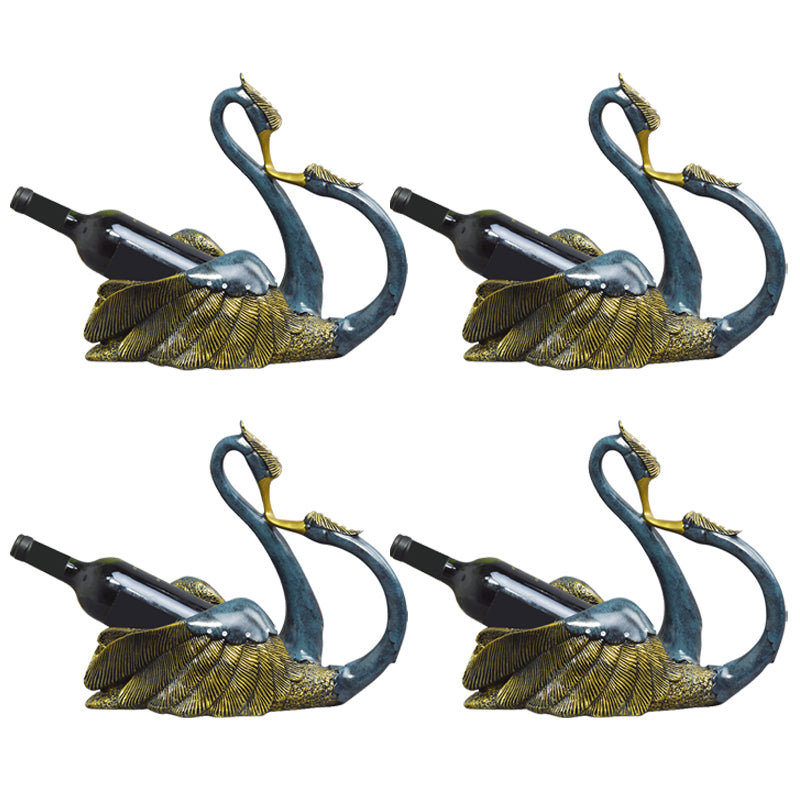 Glam Tabletop Wine Bottle Holder Resin Wine Bottle Rack for Kitchen Blue 4 Piece Set Clearhalo 'furn' 'furn_wine_racks' 'Furniture' 'Kitchen & Dining Furniture' 'Wine Racks' 'wine_racks' 6564301