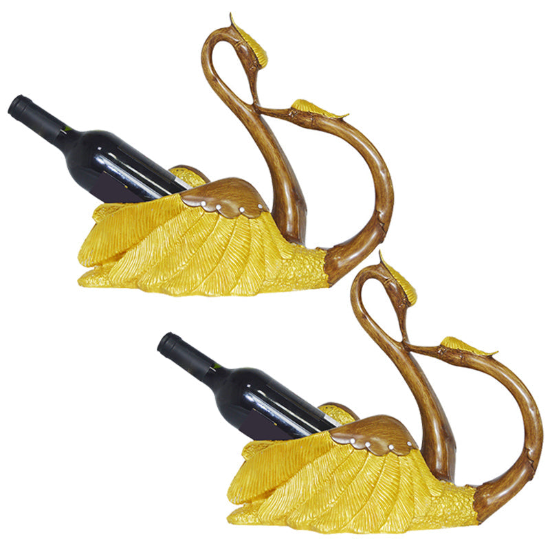 Glam Tabletop Wine Bottle Holder Resin Wine Bottle Rack for Kitchen Gold 2 Piece Set Clearhalo 'furn' 'furn_wine_racks' 'Furniture' 'Kitchen & Dining Furniture' 'Wine Racks' 'wine_racks' 6564304