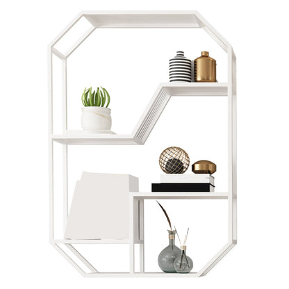 Contemporary Wine Racks Metal Wall Mounted Wine Holder Rack for Living Room 25.6"L x 7.1"W x 37.4"H White 1 Piece