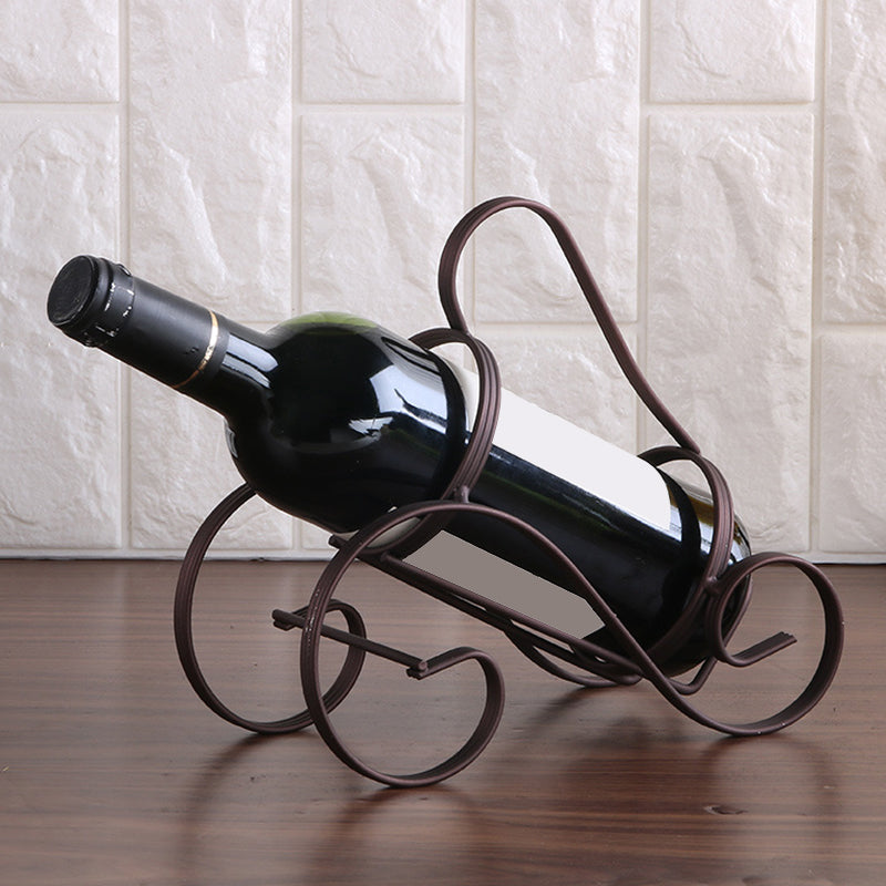 Contemporary Iron Wine Bottle Rack Countertop Bottle Holder for Living Room 1 Piece Clearhalo 'furn' 'furn_wine_racks' 'Furniture' 'Kitchen & Dining Furniture' 'Wine Racks' 'wine_racks' 6564388