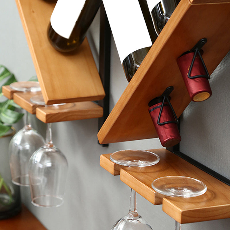 Wall Mounted Wine Shelf Wood and Metal Wine Holder Rack for Kitchen Clearhalo 'furn' 'furn_wine_racks' 'Furniture' 'Kitchen & Dining Furniture' 'Wine Racks' 'wine_racks' 6564405
