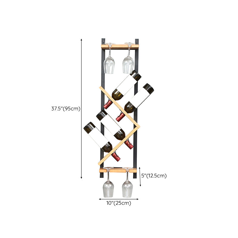 Wall Mounted Wine Shelf Wood and Metal Wine Holder Rack for Kitchen Clearhalo 'furn' 'furn_wine_racks' 'Furniture' 'Kitchen & Dining Furniture' 'Wine Racks' 'wine_racks' 6564406