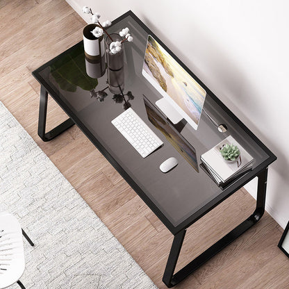 Bureau de bureau en verre moderne Base de traîneau 29.54 "TEL