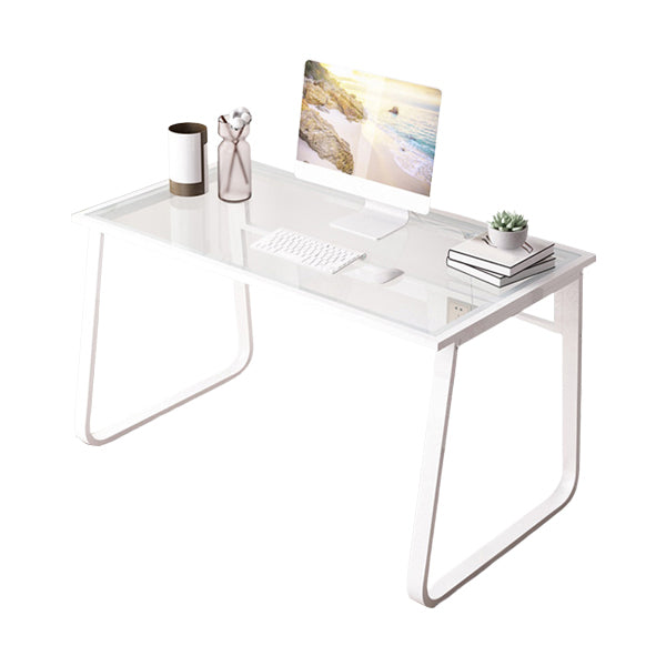 Bureau de bureau en verre moderne Base de traîneau 29.54 "TEL