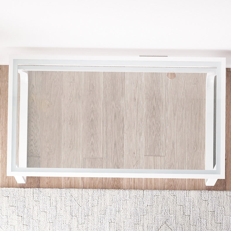 Bureau de bureau en verre moderne Base de traîneau 29.54 "TEL