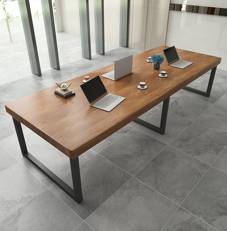 Solid Wood Rectangle Office Desk Industrial 29.53" Tall Writing Desk 94.5"L x 39.4"W x 29.5"H Clearhalo 'furn' 'furn_office_desk' 'Furniture' 'Office Desks' 'Office Furniture' 'office_desk' 6564504