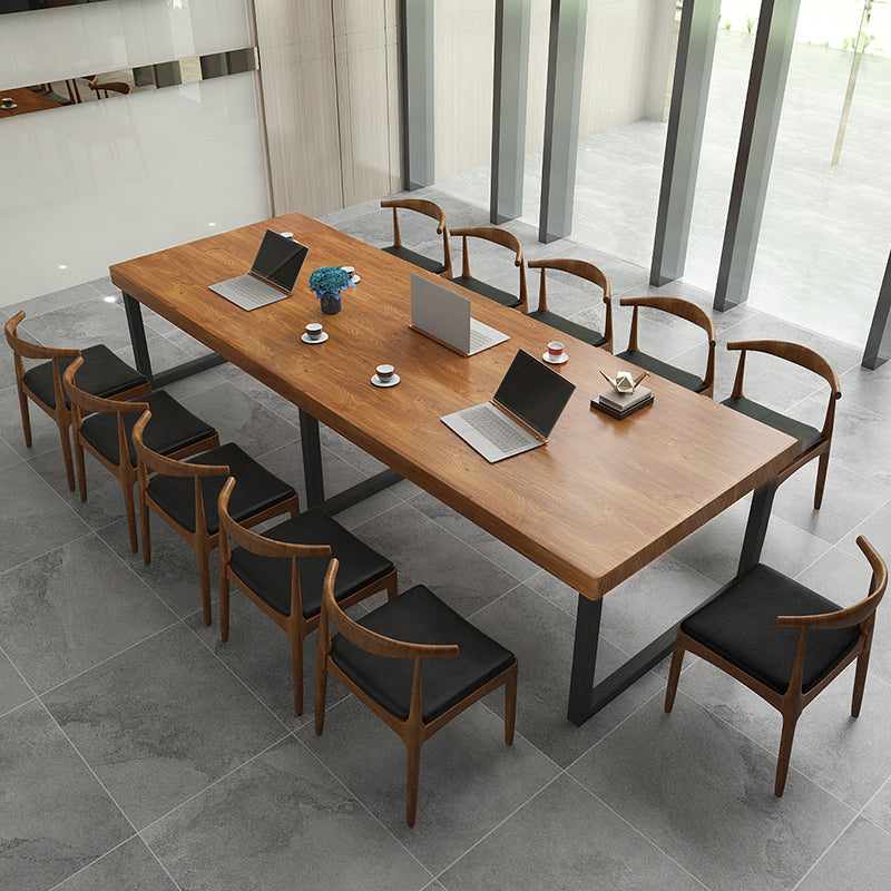 Solid Wood Rectangle Office Desk Industrial 29.53" Tall Writing Desk Clearhalo 'furn' 'furn_office_desk' 'Furniture' 'Office Desks' 'Office Furniture' 'office_desk' 6564509