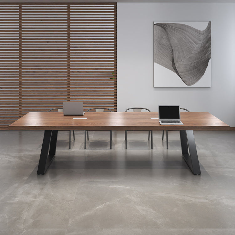 Solid Wood Writing Desk Industrial 29.53 "Tall Office Desk met ijzeren benen