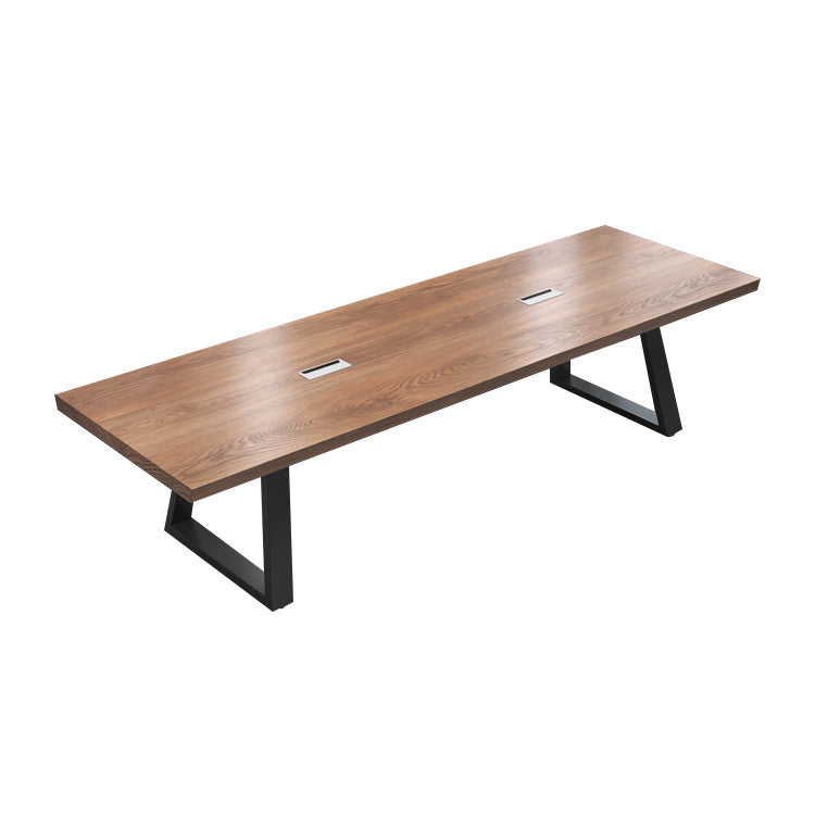 Solid Wood Writing Desk Industrial 29.53 "Tall Office Desk met ijzeren benen