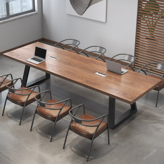 Massives Holzschreibtisch Industrial 29,53 "hoher Büroschreibtisch mit Eisenbeinen