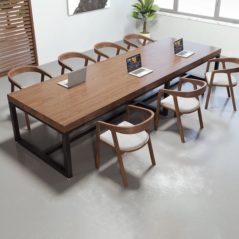 Industrial 29.53" Tall Writing Desk Solid Wood Rectangle Office Desk 86.6"L x 31.5"W x 29.5"H Clearhalo 'furn' 'furn_office_desk' 'Furniture' 'Office Desks' 'Office Furniture' 'office_desk' 6564561