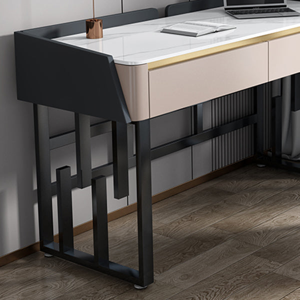 Rectangular Contemporary Stone Writing Desk Bedroom Office Desk with Drawers Clearhalo 'furn' 'furn_office_desk' 'Furniture' 'Office Desks' 'Office Furniture' 'office_desk' 6564585