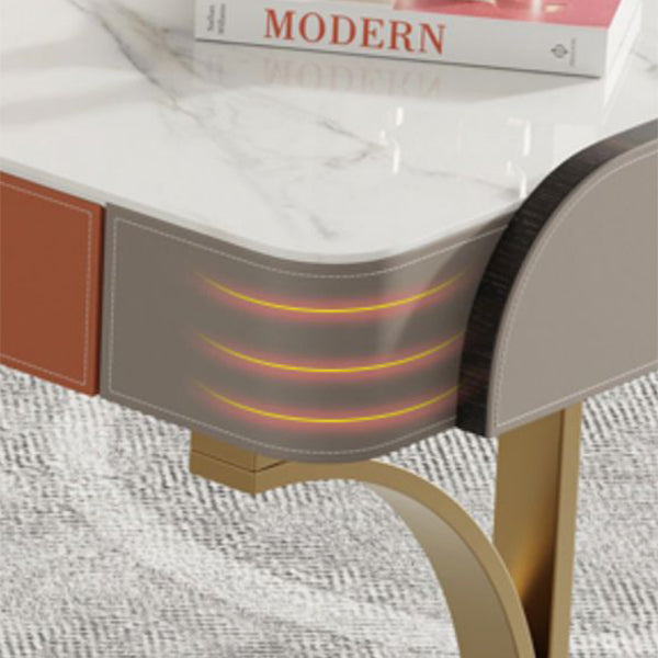 Stein gebogener Büro -Schreibtisch Glam 29.53 "großer Schreibtisch mit Schubladen