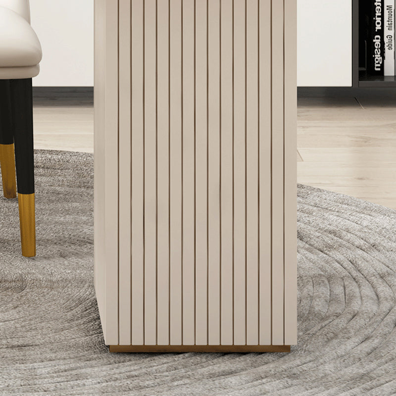 Escritorio de oficina de medio círculo de piedra Glam Stone 29.53 pulgadas de alto escritorio de escritura