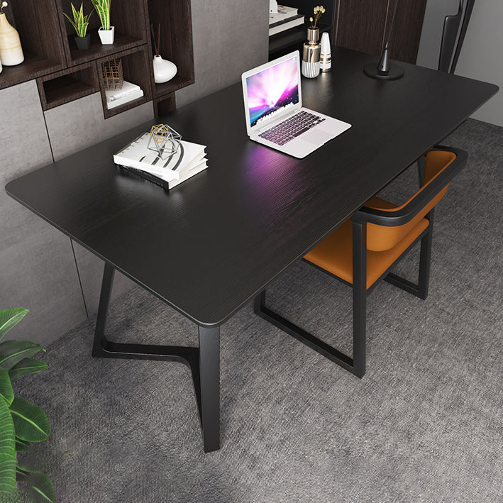 Bureau d'écriture contemporain Bureau de bureau à domicile en bois massif avec jambes