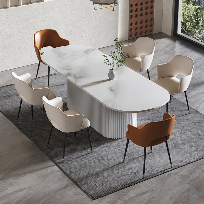 29.25-inch Hoogte Moderne Office Desk Stone Ovaal Writing Desk