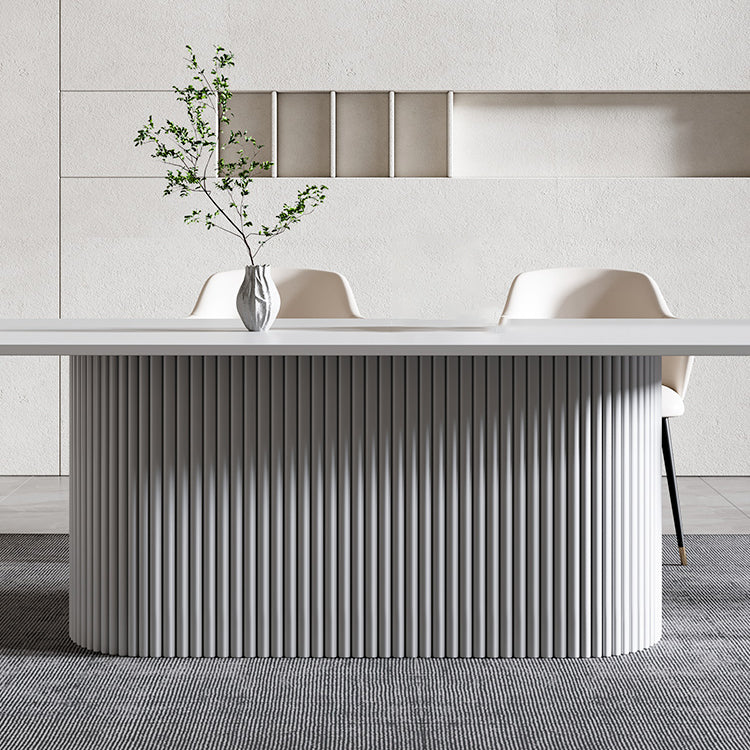 29.25-inch Hoogte Moderne Office Desk Stone Ovaal Writing Desk