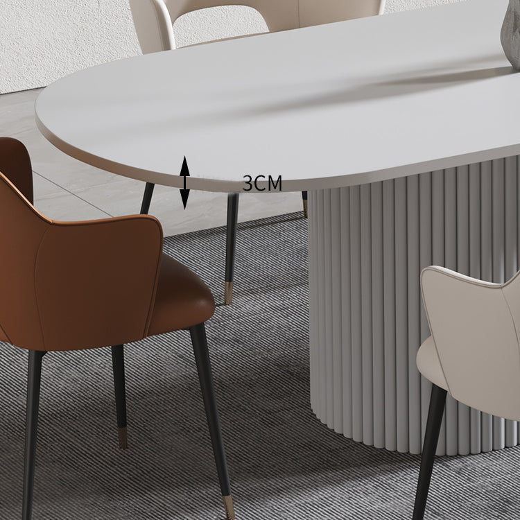 29.25-inch Hoogte Moderne Office Desk Stone Ovaal Writing Desk