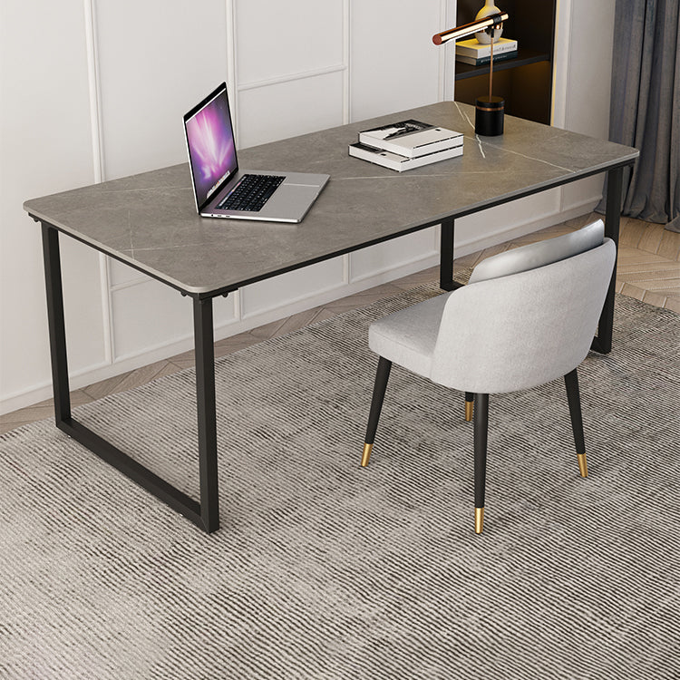 Industrial Stone Office Desk Sled Base Rectangular Writing Desk Clearhalo 'furn' 'furn_office_desk' 'Furniture' 'Office Desks' 'Office Furniture' 'office_desk' 6564883
