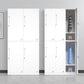 35.5"L x 19.5"W x 73"H White Wardrobe Armoire with Garment Rod Steel Wardrobe Cabinet Clearhalo 'Armoires & Wardrobes' 'armoires_wardrobes' 'Bedroom Furniture' 'furn' 'furn_armoires_wardrobes' 'Furniture' 6564920