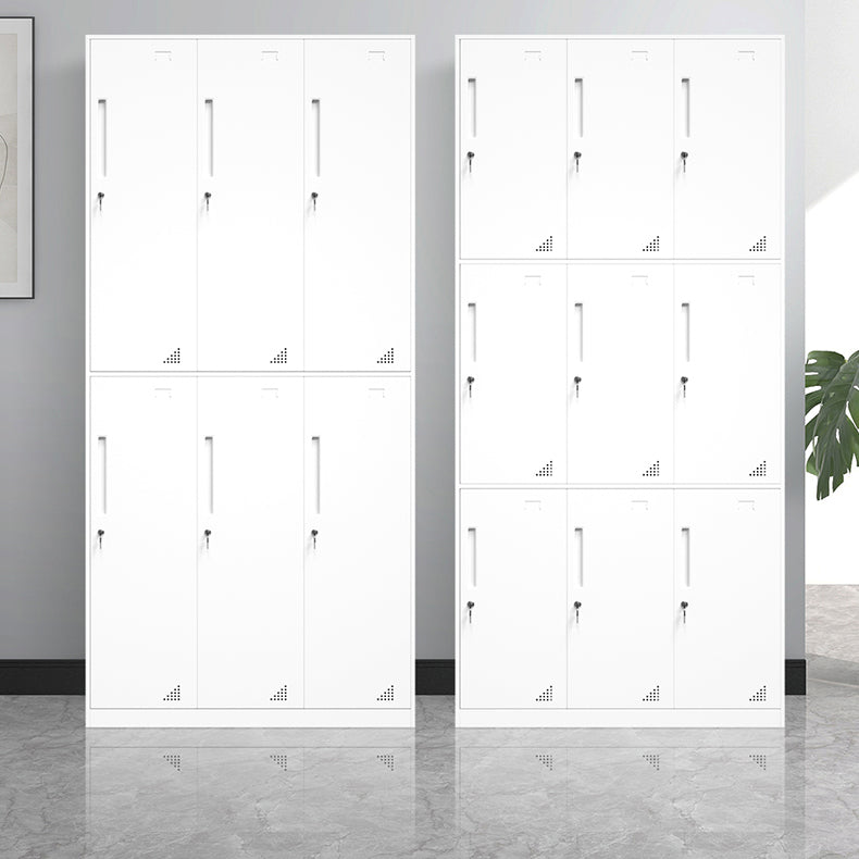 35.5"L x 19.5"W x 73"H White Wardrobe Armoire with Garment Rod Steel Wardrobe Cabinet Clearhalo 'Armoires & Wardrobes' 'armoires_wardrobes' 'Bedroom Furniture' 'furn' 'furn_armoires_wardrobes' 'Furniture' 6564927