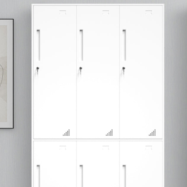 35.5"L x 19.5"W x 73"H White Wardrobe Armoire with Garment Rod Steel Wardrobe Cabinet Clearhalo 'Armoires & Wardrobes' 'armoires_wardrobes' 'Bedroom Furniture' 'furn' 'furn_armoires_wardrobes' 'Furniture' 6564932