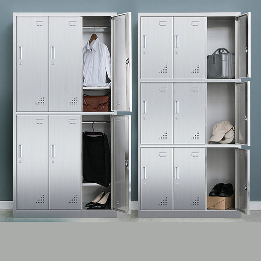 35.5"L x 16.5"W x 71"H Hinged Door Storage Cabinet Contemporary Cabinet with Metal Doors