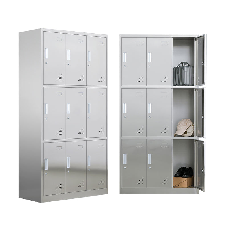 35,5 "L x 16,5" W x 71 "H Armoire de rangement de porte à charnière avec portes en métal avec portes métalliques