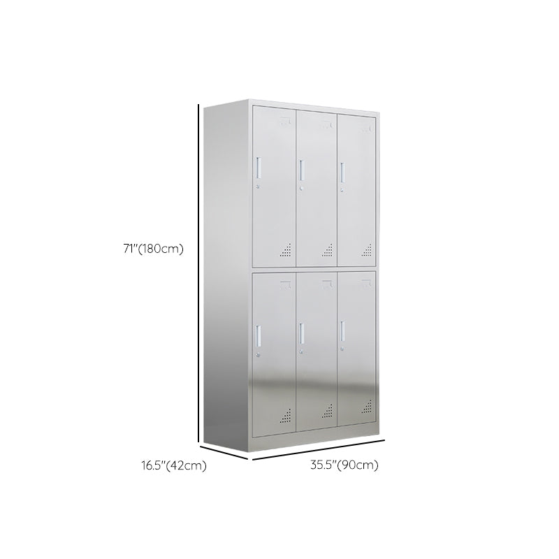 35,5 "L x 16,5" W x 71 "H Armoire de rangement de porte à charnière avec portes en métal avec portes métalliques