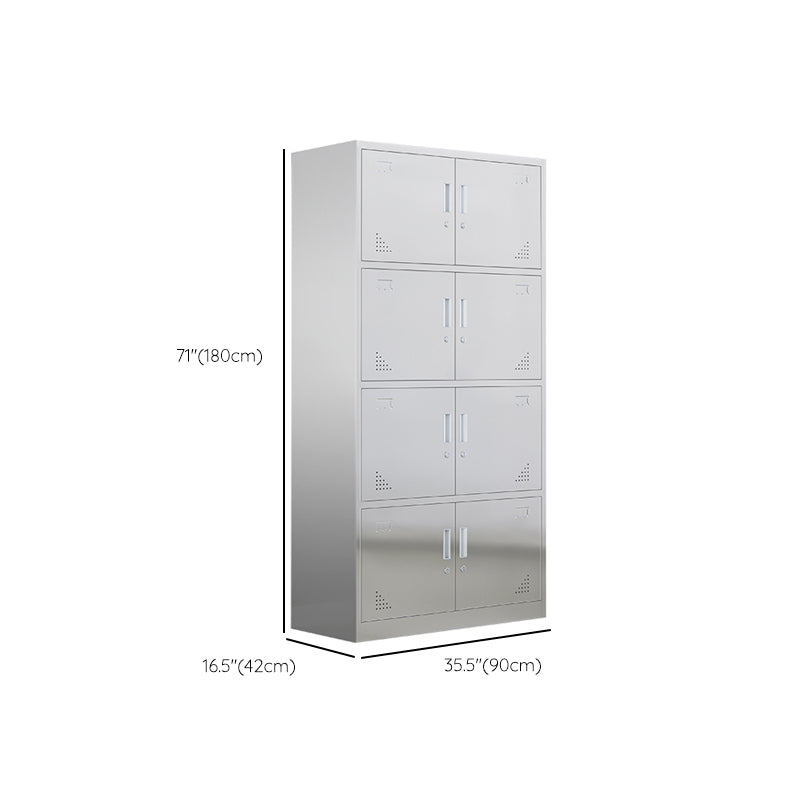 35,5 "L x 16,5" W x 71 "H Armoire de rangement de porte à charnière avec portes en métal avec portes métalliques