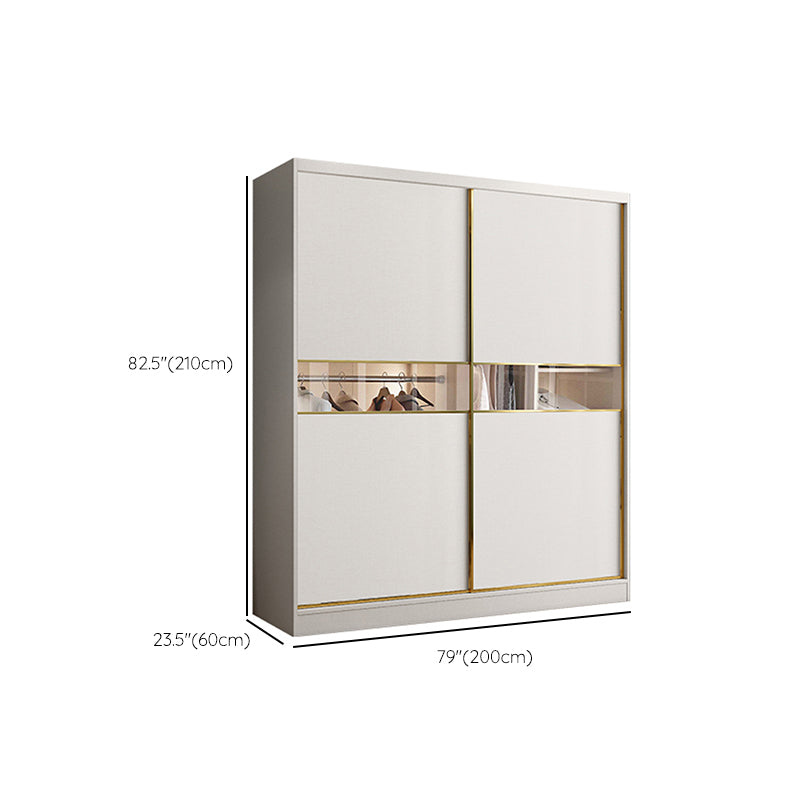 White Colour Wooden Wardrobe Modern Cloth Rod Included Wardrobe Closet for Bedroom