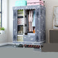 Matte Finish Wardrobe with Metal Legs Modern Bedroom Storage Cabinet
