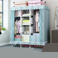 Matte Finish Wardrobe with Metal Legs Modern Bedroom Storage Cabinet