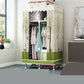 Matte Finish Wardrobe with Metal Legs Modern Bedroom Storage Cabinet