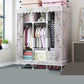 Matte Finish Wardrobe with Metal Legs Modern Bedroom Storage Cabinet