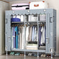 Matte Finish Wardrobe with Metal Frame Modern Storage Cabinet for Home