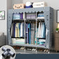 Matte Finish Wardrobe with Metal Frame Modern Storage Cabinet for Home