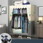 Matte Finish Wardrobe with Metal Frame Modern Storage Cabinet for Home