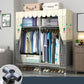 Matte Finish Wardrobe with Metal Frame Modern Storage Cabinet for Home