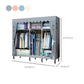 Matte Finish Wardrobe with Metal Frame Modern Storage Cabinet for Home