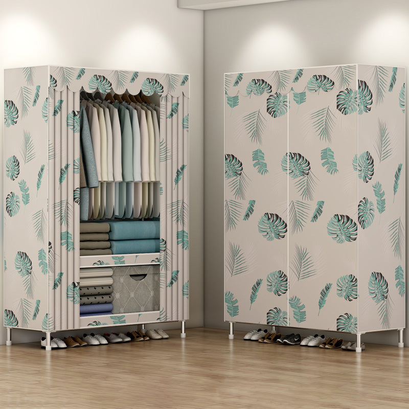 Armoire de style contemporain placard de garde-robe de chambre en métal avec rail de vêtements