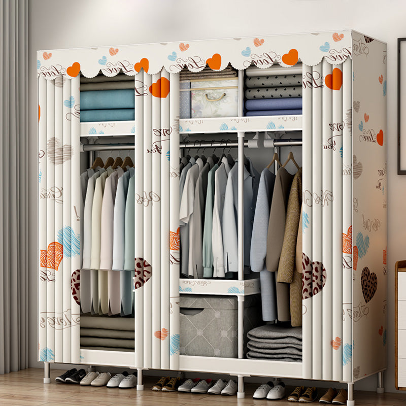 Armoire de style contemporain placard de garde-robe de chambre en métal avec rail de vêtements