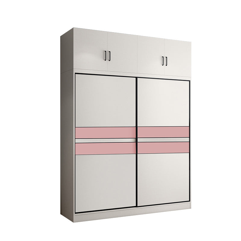 Color de couleur blanc tige de garde-robe comprenant la garde-robe placard de garde-robe avec porte coulissante