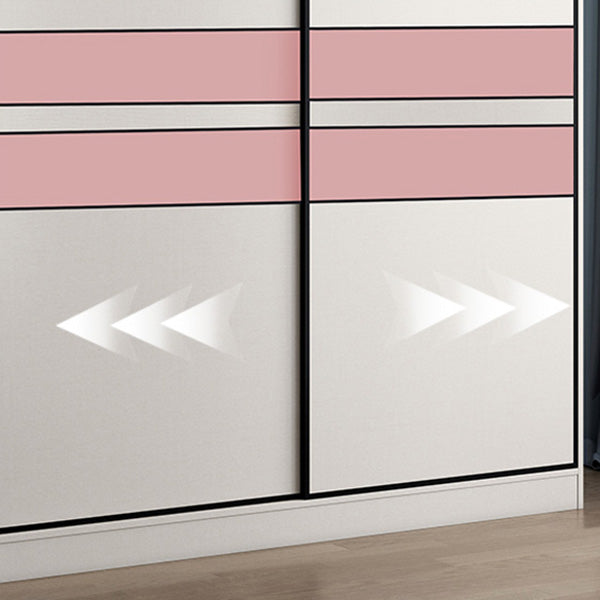 Color de couleur blanc tige de garde-robe comprenant la garde-robe placard de garde-robe avec porte coulissante