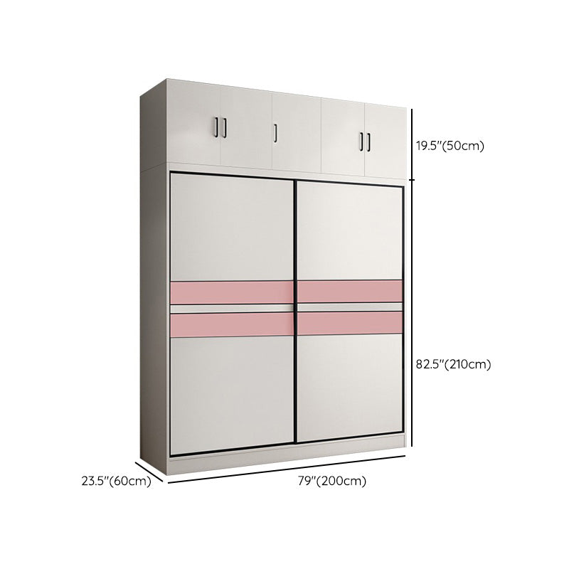 Color de couleur blanc tige de garde-robe comprenant la garde-robe placard de garde-robe avec porte coulissante