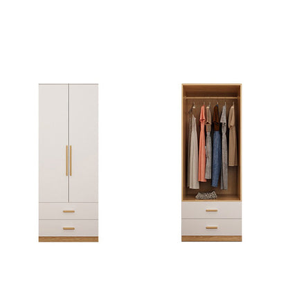 Contemporary Style Wardrobe Wooden Bedroom Closet with Hinged Door