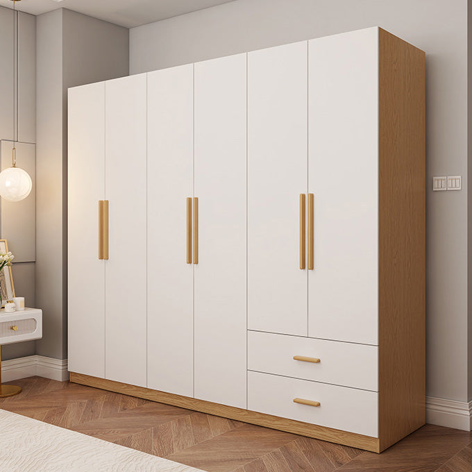 Contemporary Style Wardrobe Wooden Bedroom Closet with Hinged Door