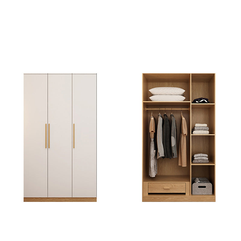 Contemporary Style Wardrobe Wooden Bedroom Closet with Hinged Door