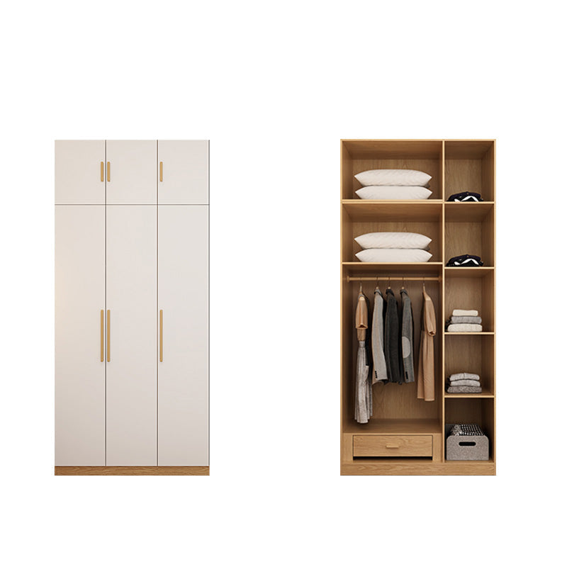 Contemporary Style Wardrobe Wooden Bedroom Closet with Hinged Door