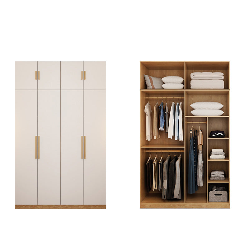 Contemporary Style Wardrobe Wooden Bedroom Closet with Hinged Door